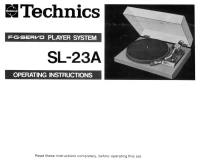 Technics - SL-23-A - Owners manual 